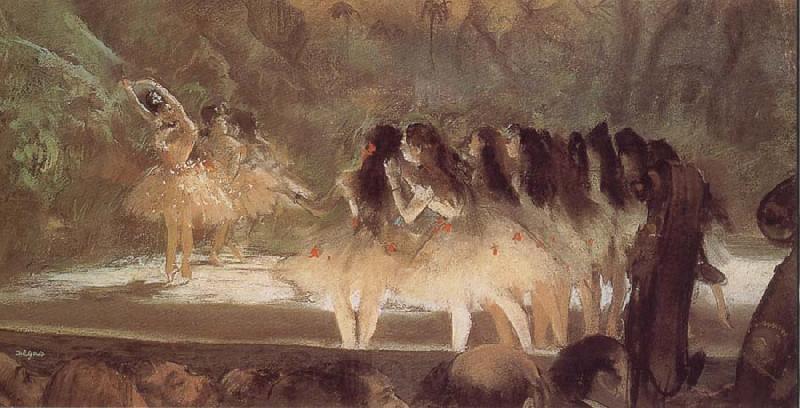 Edgar Degas ballerina-s performance at opera house in Paris Norge oil painting art